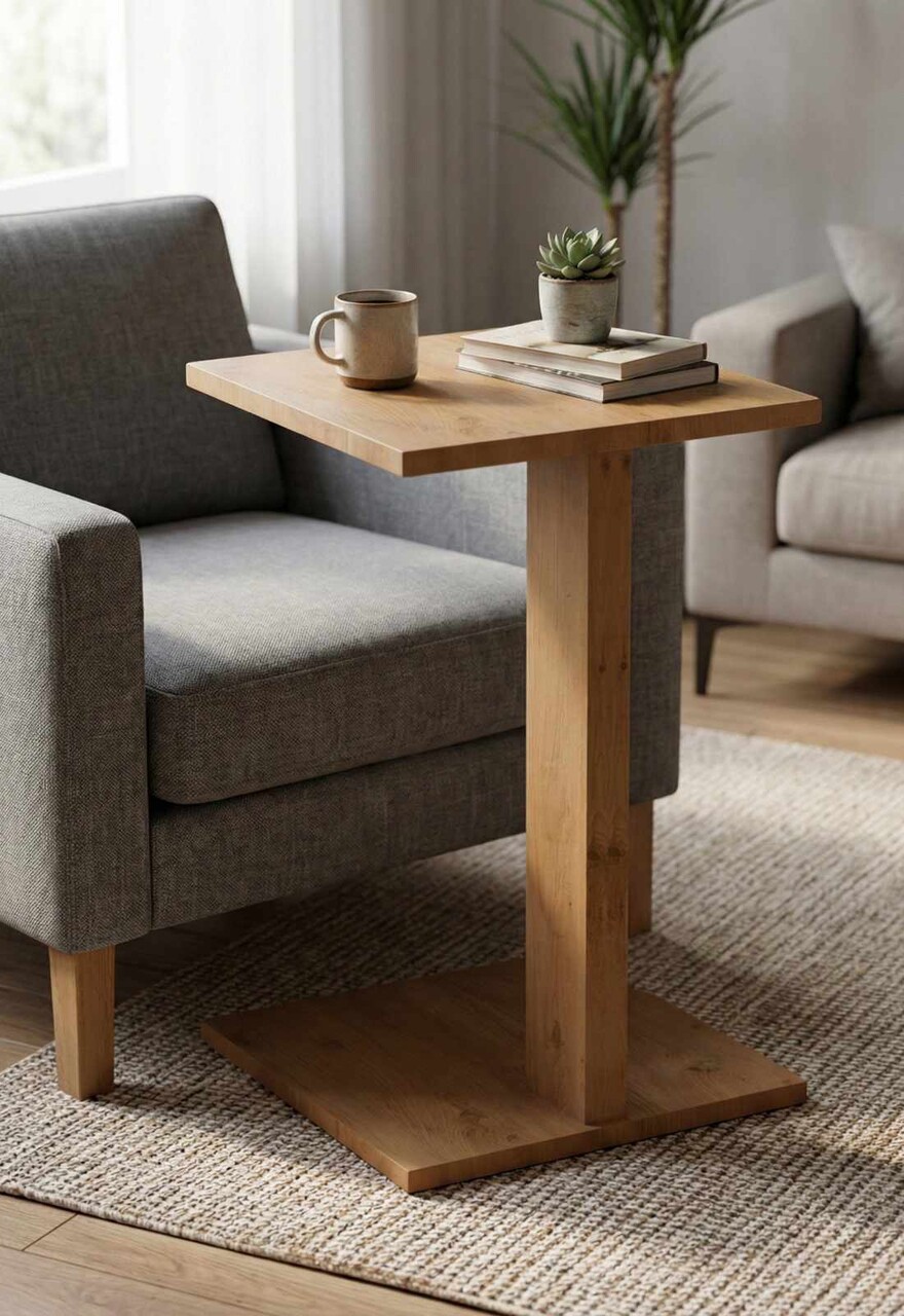 Masuta, Hanah Home, Artmtkcsdtble, 35x56x35 cm, Stejar - imagine 6